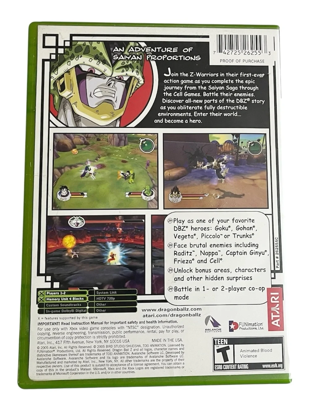 Dragon Ball Z: Sagas (Original Xbox) CIB Complete W/ Manual